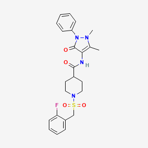 N-(1,5-dimethyl-3-oxo-2-phenyl-2,3-dihydro-1H-pyrazol-4-yl)-1-[(2-fluorobenzyl)sulfonyl]piperidine-4-carboxamide