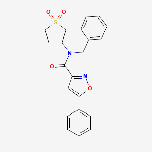 molecular formula C21H20N2O4S B11347409 N-benzyl-N-(1,1-dioxidotetrahydrothiophen-3-yl)-5-phenyl-1,2-oxazole-3-carboxamide 