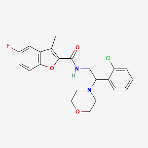 molecular formula C22H22ClFN2O3 B11347442 N-[2-(2-chlorophenyl)-2-(morpholin-4-yl)ethyl]-5-fluoro-3-methyl-1-benzofuran-2-carboxamide 