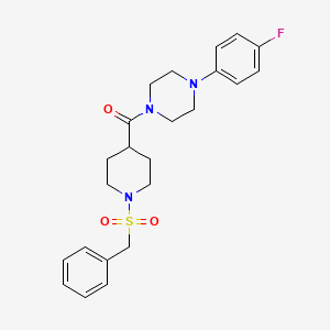 molecular formula C23H28FN3O3S B11347466 [1-(Benzylsulfonyl)piperidin-4-yl][4-(4-fluorophenyl)piperazin-1-yl]methanone 