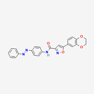 5-(2,3-dihydro-1,4-benzodioxin-6-yl)-N-{4-[(E)-phenyldiazenyl]phenyl}-1,2-oxazole-3-carboxamide