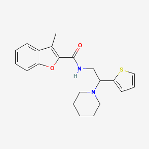 3-methyl-N-[2-(piperidin-1-yl)-2-(thiophen-2-yl)ethyl]-1-benzofuran-2-carboxamide