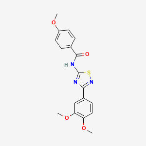 molecular formula C18H17N3O4S B11347535 N-[3-(3,4-dimethoxyphenyl)-1,2,4-thiadiazol-5-yl]-4-methoxybenzamide 