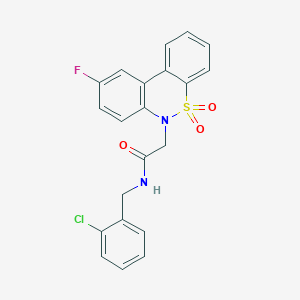 N-(2-chlorobenzyl)-2-(9-fluoro-5,5-dioxido-6H-dibenzo[c,e][1,2]thiazin-6-yl)acetamide