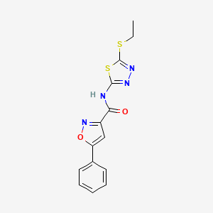 N-[5-(ethylsulfanyl)-1,3,4-thiadiazol-2-yl]-5-phenyl-1,2-oxazole-3-carboxamide