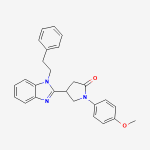 1-(4-methoxyphenyl)-4-[1-(2-phenylethyl)-1H-benzimidazol-2-yl]pyrrolidin-2-one