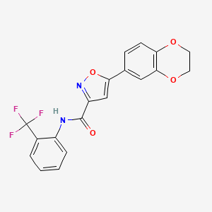 5-(2,3-dihydro-1,4-benzodioxin-6-yl)-N-[2-(trifluoromethyl)phenyl]-1,2-oxazole-3-carboxamide