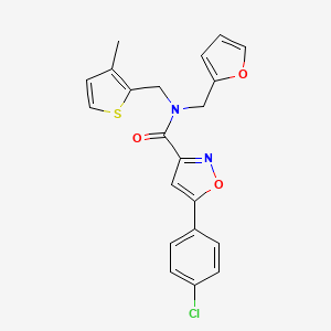 5-(4-chlorophenyl)-N-(furan-2-ylmethyl)-N-[(3-methylthiophen-2-yl)methyl]-1,2-oxazole-3-carboxamide