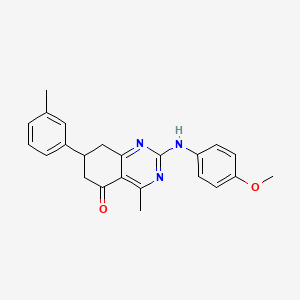 2-[(4-methoxyphenyl)amino]-4-methyl-7-(3-methylphenyl)-7,8-dihydroquinazolin-5(6H)-one