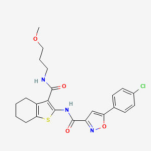 molecular formula C23H24ClN3O4S B11347605 5-(4-chlorophenyl)-N-{3-[(3-methoxypropyl)carbamoyl]-4,5,6,7-tetrahydro-1-benzothiophen-2-yl}-1,2-oxazole-3-carboxamide 