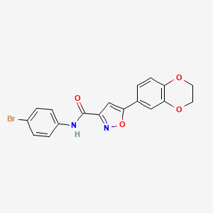 molecular formula C18H13BrN2O4 B11347614 N-(4-bromophenyl)-5-(2,3-dihydro-1,4-benzodioxin-6-yl)-1,2-oxazole-3-carboxamide 