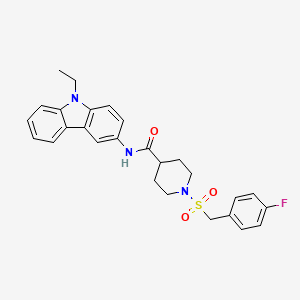 N-(9-ethyl-9H-carbazol-3-yl)-1-[(4-fluorobenzyl)sulfonyl]piperidine-4-carboxamide