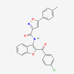 N-{2-[(4-chlorophenyl)carbonyl]-1-benzofuran-3-yl}-5-(4-methylphenyl)-1,2-oxazole-3-carboxamide