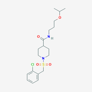 molecular formula C19H29ClN2O4S B11347713 1-[(2-chlorobenzyl)sulfonyl]-N-[3-(propan-2-yloxy)propyl]piperidine-4-carboxamide 