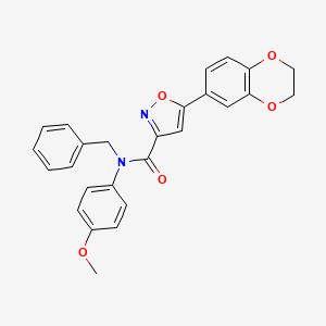 N-benzyl-5-(2,3-dihydro-1,4-benzodioxin-6-yl)-N-(4-methoxyphenyl)-1,2-oxazole-3-carboxamide