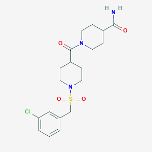 molecular formula C19H26ClN3O4S B11347740 1-({1-[(3-Chlorobenzyl)sulfonyl]piperidin-4-yl}carbonyl)piperidine-4-carboxamide 