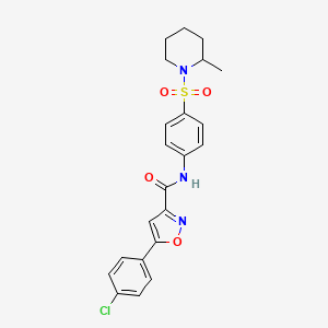 5-(4-chlorophenyl)-N-{4-[(2-methylpiperidin-1-yl)sulfonyl]phenyl}-1,2-oxazole-3-carboxamide