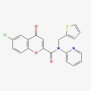 6-chloro-4-oxo-N-(pyridin-2-yl)-N-(thiophen-2-ylmethyl)-4H-chromene-2-carboxamide