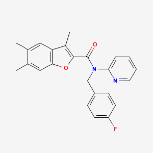 N-(4-fluorobenzyl)-3,5,6-trimethyl-N-(pyridin-2-yl)-1-benzofuran-2-carboxamide