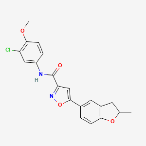 N-(3-chloro-4-methoxyphenyl)-5-(2-methyl-2,3-dihydro-1-benzofuran-5-yl)-1,2-oxazole-3-carboxamide