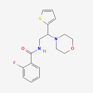 molecular formula C17H19FN2O2S B11347792 2-fluoro-N-[2-(morpholin-4-yl)-2-(thiophen-2-yl)ethyl]benzamide 