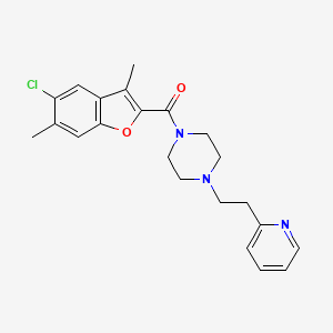 (5-Chloro-3,6-dimethyl-1-benzofuran-2-yl){4-[2-(pyridin-2-yl)ethyl]piperazin-1-yl}methanone