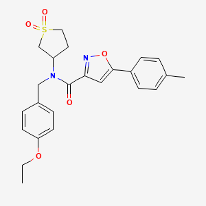 molecular formula C24H26N2O5S B11347811 N-(1,1-dioxidotetrahydrothiophen-3-yl)-N-(4-ethoxybenzyl)-5-(4-methylphenyl)-1,2-oxazole-3-carboxamide 