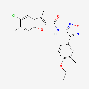 molecular formula C22H20ClN3O4 B11347836 5-chloro-N-[4-(4-ethoxy-3-methylphenyl)-1,2,5-oxadiazol-3-yl]-3,6-dimethyl-1-benzofuran-2-carboxamide 