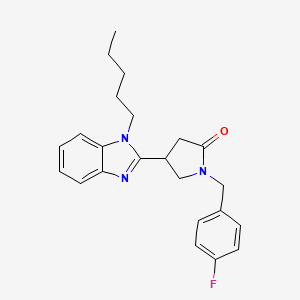 molecular formula C23H26FN3O B11347876 1-(4-fluorobenzyl)-4-(1-pentyl-1H-benzimidazol-2-yl)pyrrolidin-2-one 