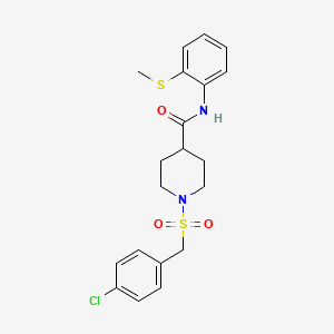 1-[(4-chlorobenzyl)sulfonyl]-N-[2-(methylsulfanyl)phenyl]piperidine-4-carboxamide