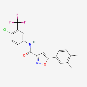 N-[4-chloro-3-(trifluoromethyl)phenyl]-5-(3,4-dimethylphenyl)-1,2-oxazole-3-carboxamide