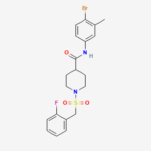 N-(4-bromo-3-methylphenyl)-1-[(2-fluorobenzyl)sulfonyl]piperidine-4-carboxamide