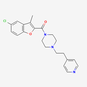 molecular formula C21H22ClN3O2 B11347924 (5-Chloro-3-methyl-1-benzofuran-2-yl){4-[2-(pyridin-4-yl)ethyl]piperazin-1-yl}methanone 