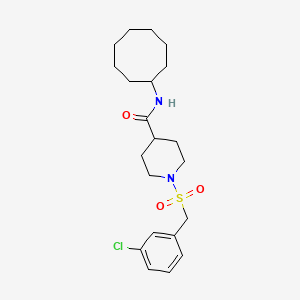 molecular formula C21H31ClN2O3S B11347943 1-[(3-chlorobenzyl)sulfonyl]-N-cyclooctylpiperidine-4-carboxamide 