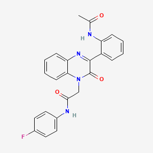 molecular formula C24H19FN4O3 B11347948 2-[3-[2-(acetylamino)phenyl]-2-oxoquinoxalin-1(2H)-yl]-N-(4-fluorophenyl)acetamide 