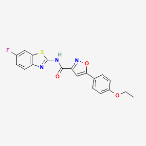 molecular formula C19H14FN3O3S B11347960 5-(4-ethoxyphenyl)-N-(6-fluoro-1,3-benzothiazol-2-yl)-1,2-oxazole-3-carboxamide 