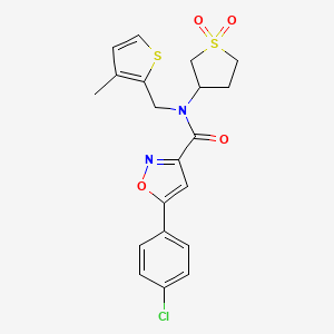 5-(4-chlorophenyl)-N-(1,1-dioxidotetrahydrothiophen-3-yl)-N-[(3-methylthiophen-2-yl)methyl]-1,2-oxazole-3-carboxamide