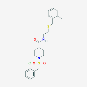 1-[(2-chlorobenzyl)sulfonyl]-N-{2-[(2-methylbenzyl)sulfanyl]ethyl}piperidine-4-carboxamide