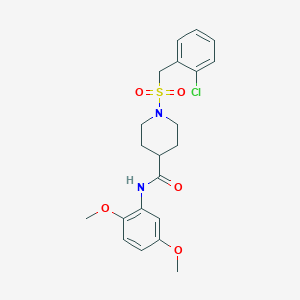 molecular formula C21H25ClN2O5S B11347992 1-[(2-chlorobenzyl)sulfonyl]-N-(2,5-dimethoxyphenyl)piperidine-4-carboxamide 