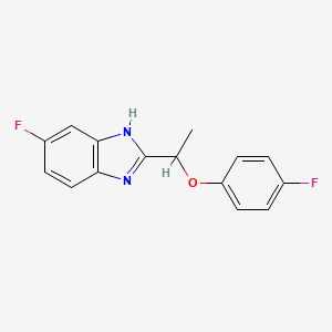 molecular formula C15H12F2N2O B11347997 5-fluoro-2-[1-(4-fluorophenoxy)ethyl]-1H-benzimidazole 