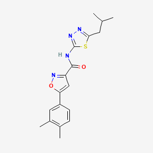 5-(3,4-dimethylphenyl)-N-[5-(2-methylpropyl)-1,3,4-thiadiazol-2-yl]-1,2-oxazole-3-carboxamide