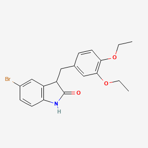 molecular formula C19H20BrNO3 B11348036 5-bromo-3-(3,4-diethoxybenzyl)-1,3-dihydro-2H-indol-2-one 