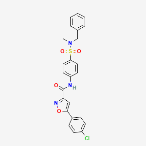 molecular formula C24H20ClN3O4S B11348044 N-{4-[benzyl(methyl)sulfamoyl]phenyl}-5-(4-chlorophenyl)-1,2-oxazole-3-carboxamide 