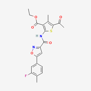 Ethyl 5-acetyl-2-({[5-(3-fluoro-4-methylphenyl)-1,2-oxazol-3-yl]carbonyl}amino)-4-methylthiophene-3-carboxylate