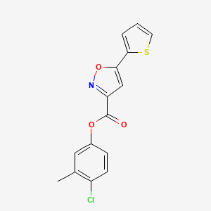 4-Chloro-3-methylphenyl 5-(thiophen-2-yl)-1,2-oxazole-3-carboxylate