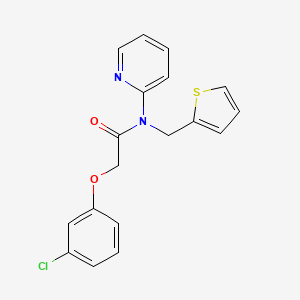 molecular formula C18H15ClN2O2S B11348107 2-(3-chlorophenoxy)-N-(pyridin-2-yl)-N-(thiophen-2-ylmethyl)acetamide 