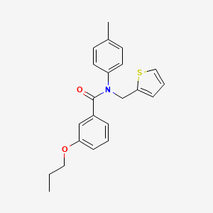 N-(4-methylphenyl)-3-propoxy-N-(thiophen-2-ylmethyl)benzamide