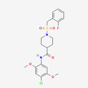 N-(4-chloro-2,5-dimethoxyphenyl)-1-[(2-fluorobenzyl)sulfonyl]piperidine-4-carboxamide