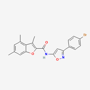 N-[3-(4-bromophenyl)-1,2-oxazol-5-yl]-3,4,6-trimethyl-1-benzofuran-2-carboxamide