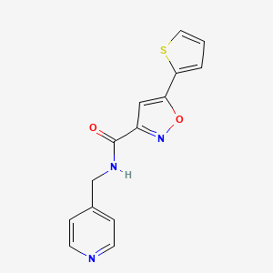 molecular formula C14H11N3O2S B11348223 N-(pyridin-4-ylmethyl)-5-(thiophen-2-yl)-1,2-oxazole-3-carboxamide 